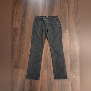 Charcoal Cheetah Print Straight Leg Women's Jeans